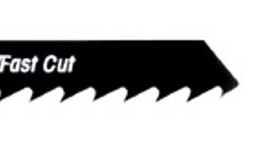 Black Bosch Professional saw blade with teeth for fast cutting.