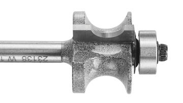 A silver Bosch Professional router is lying on a white background.