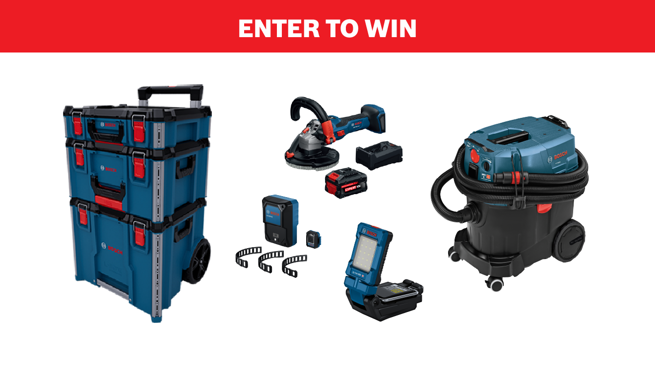 Una caja de herramientas azul con cierre rojo, una lijadora, una aspiradora y accesorios.