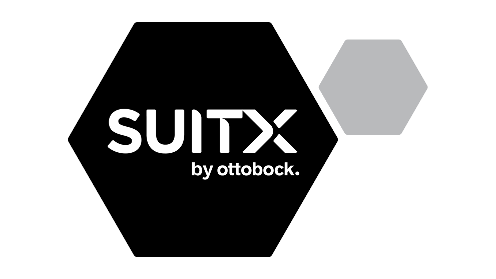 Logo of SUITX by ottobock on a black background.