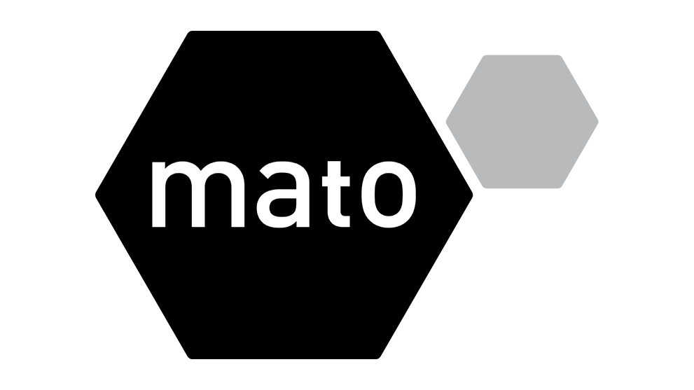 Mato logo in black and white, modern and clearly designed.