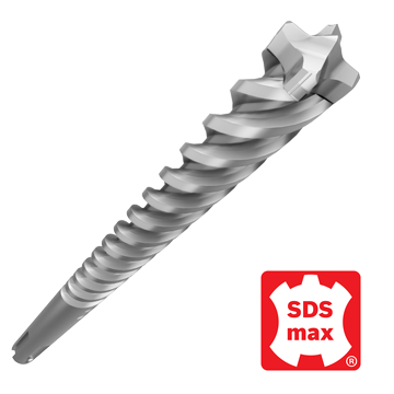 A silver Bosch Professional SDS max drill on a white background.