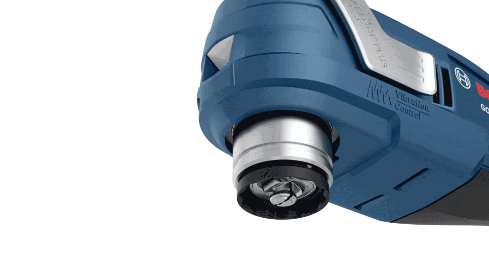 Destornillador inalámbrico azul Bosch Professional con cabeza de metal y control de vibraciones.