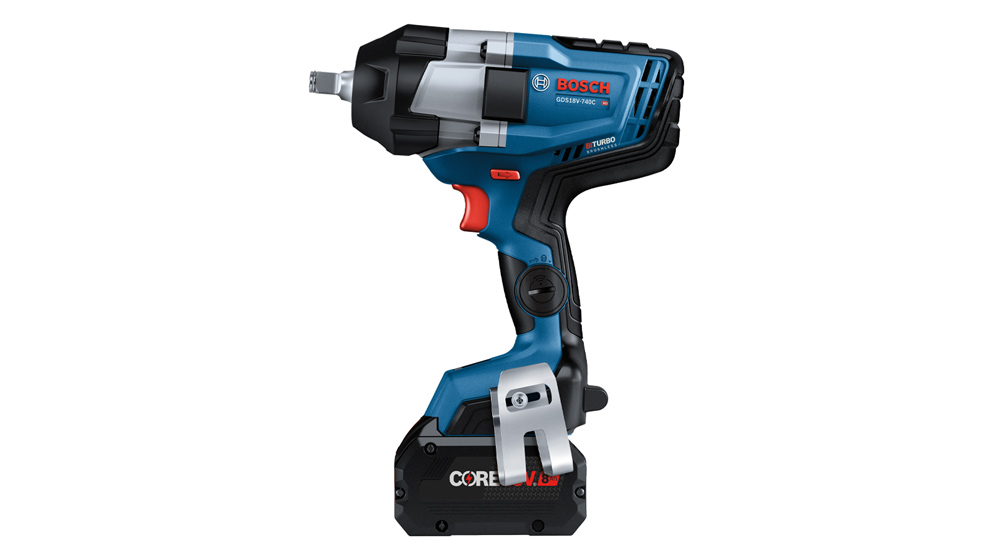 A blue Bosch Professional cordless impact wrench on a white background.