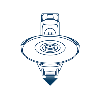 Una herramienta Bosch Professional con una placa de corte circular y un mango.