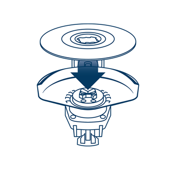 Gráfico de una herramienta Bosch Professional con un accesorio circular.
