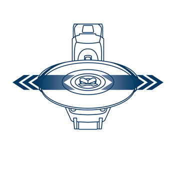 Una herramienta Bosch Professional con diseño ovalado en azul y blanco.