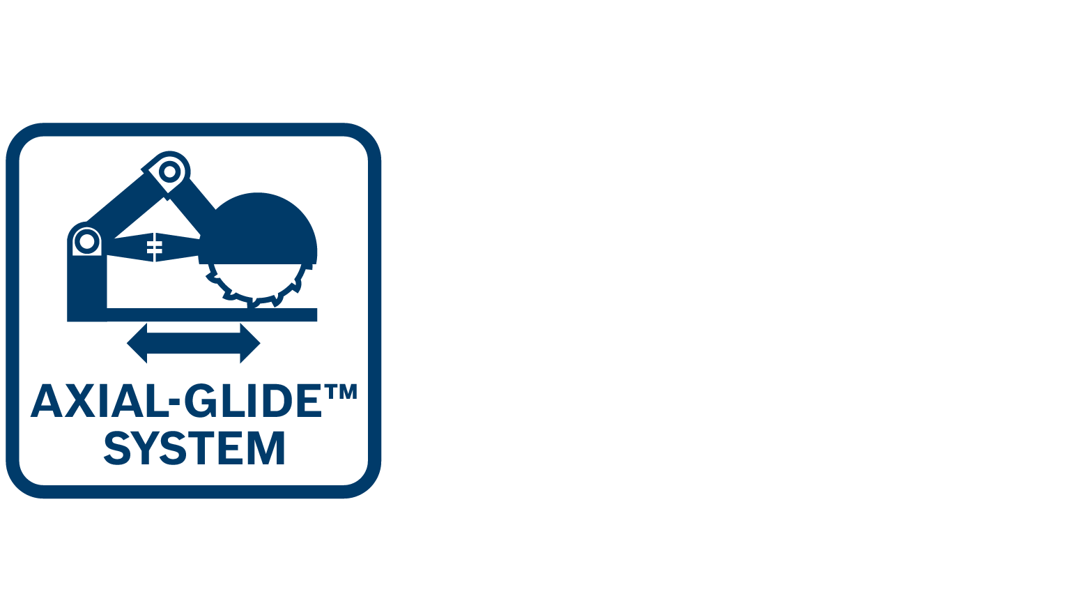 Logo del sistema Bosch Professional Axial-Glide™, azul sobre fondo blanco.
