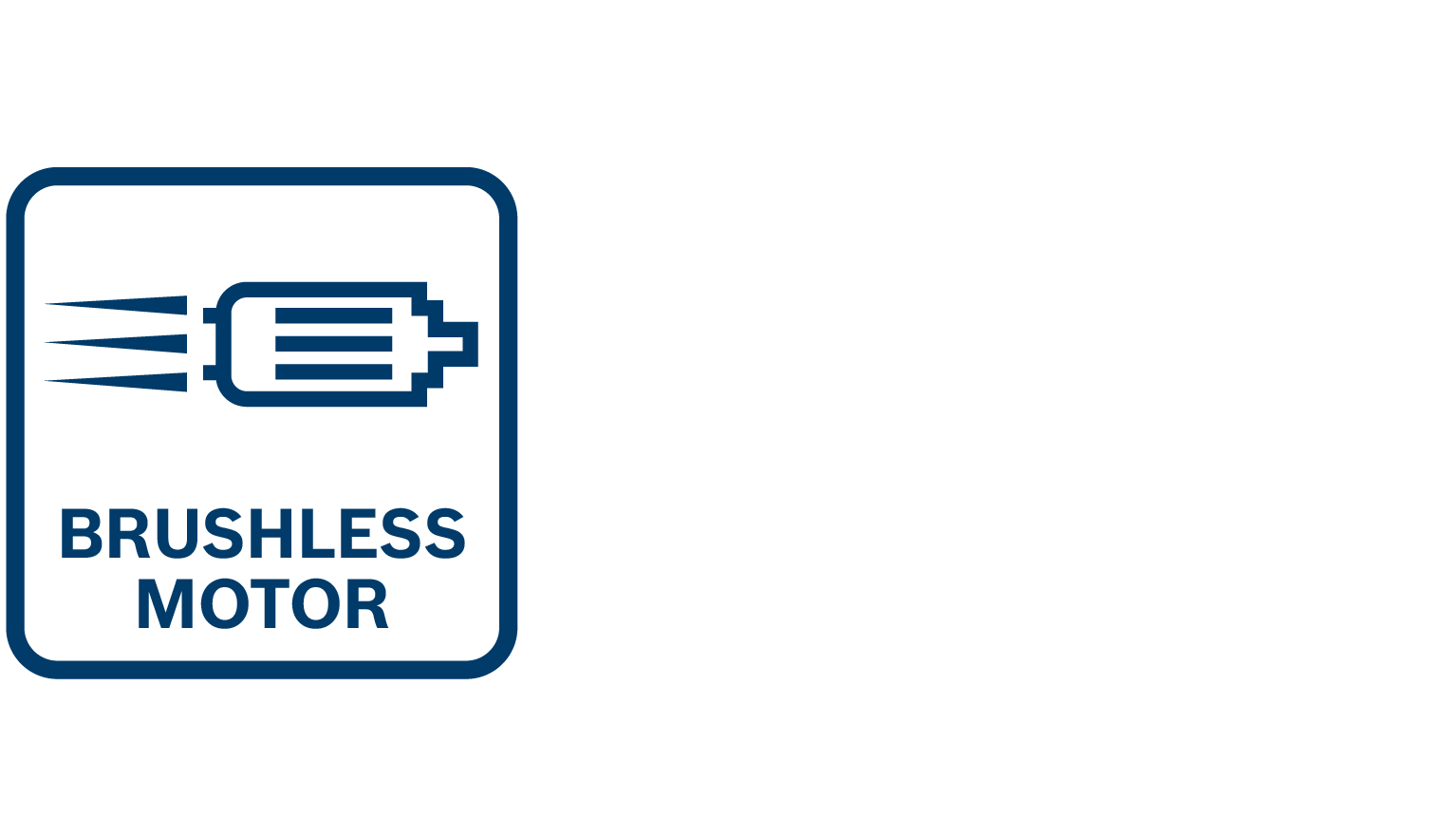 Logo with blue lettering "BRUSHLESS MOTOR" and graphic motor symbol.