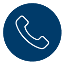 A blue telephone receiver on a dark blue background symbolizes communication.